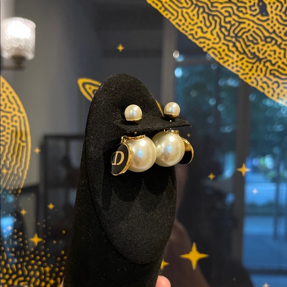 Dior Gold and Cream Pearl Earrings